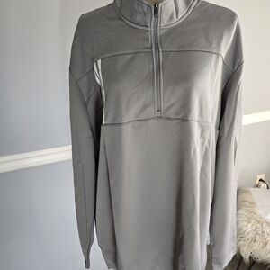 adidas Gray Long Sleeve Quarter-Zip Pullover